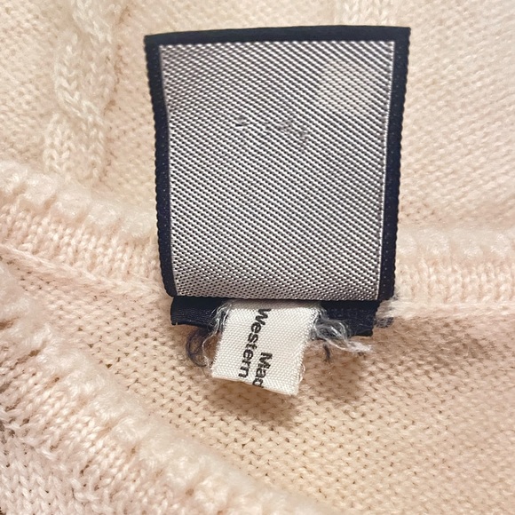 Achalm Strick German Virgin Wool Y2K Cardigan Cream Cable Knit Size Small - Picture 9 of 12